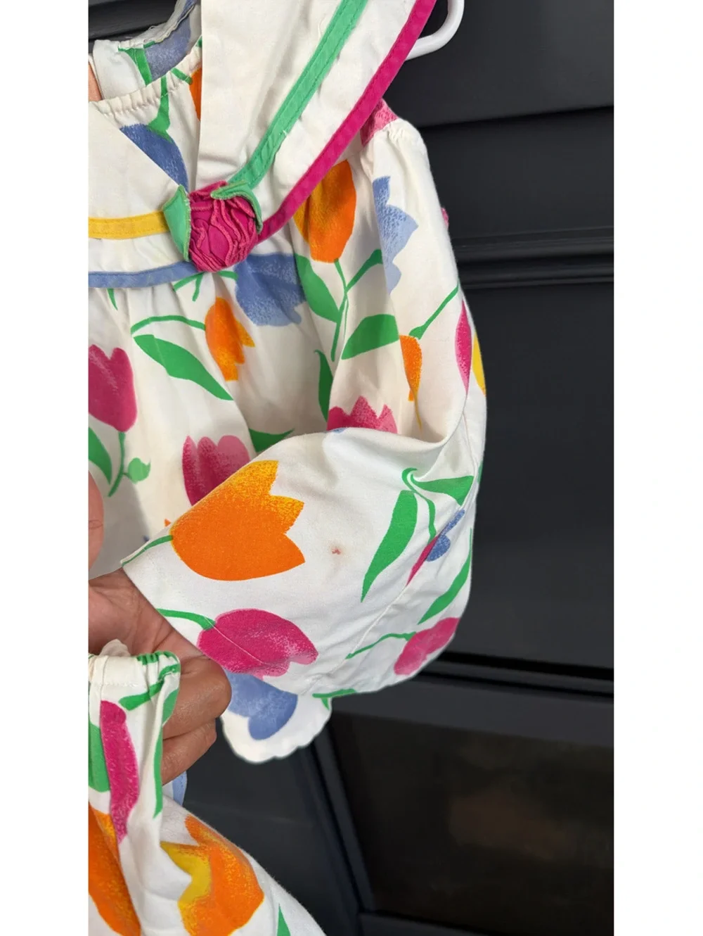 Vintage toddler girls set tulips 2y